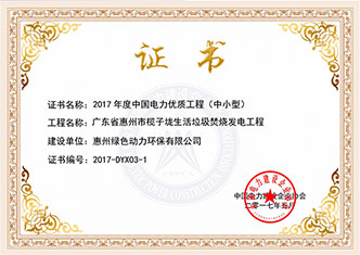 中國(guó)電力行業(yè)優(yōu)質(zhì)工程獎(jiǎng)